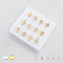 HEART-SHAPED DESIGN CENTERED WITH A MULTI CZ CROSS INLAID 316L SURGICAL STEEL NOSE HOOP BOX